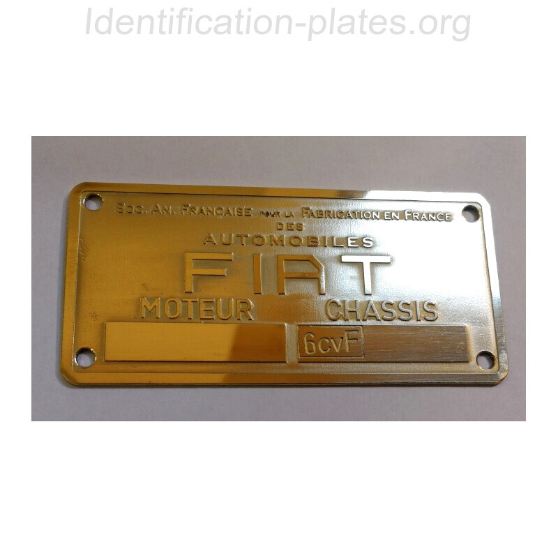 Fiat id plate