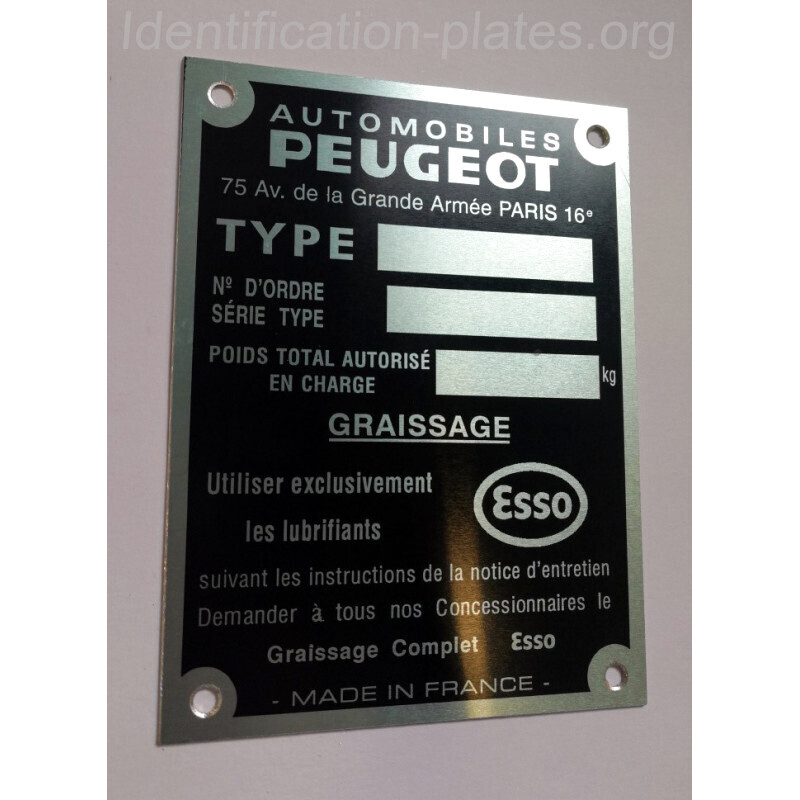 Peugeot body tag