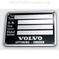 Plaque constructeur Volvo