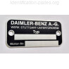 Plaque constructeur Daimler-Benz