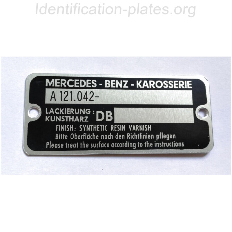 Mercedes body plate