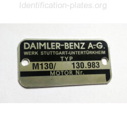 Daimler-Benz motor plate