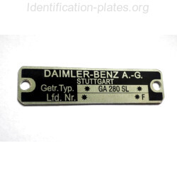 Daimler-Benz type plate