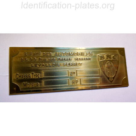 Plaque constructeur BNC