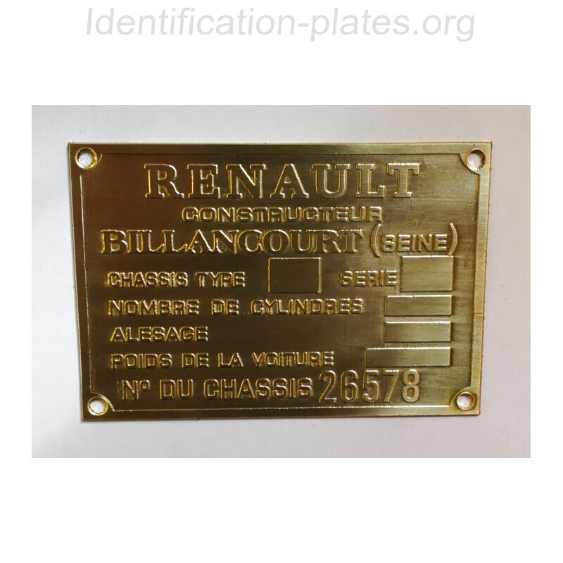 Renault Id plate