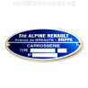 Plaque de carrosserie Renault Alpine