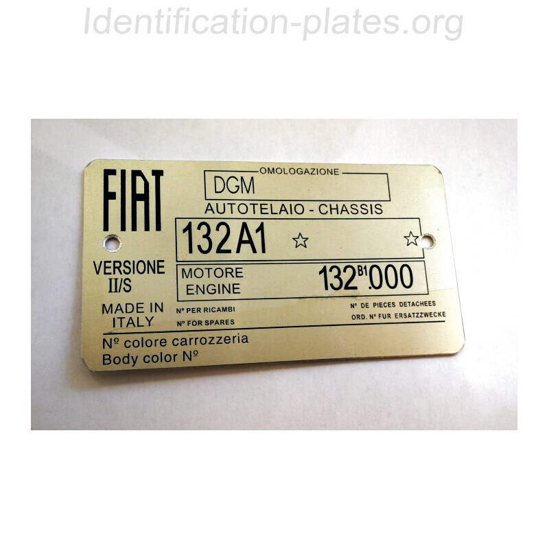 Fiat Id plate