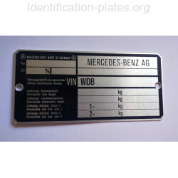 Mercedes Benz AG id plate