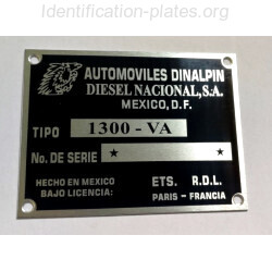 Alpine - Dinalpin identification plate