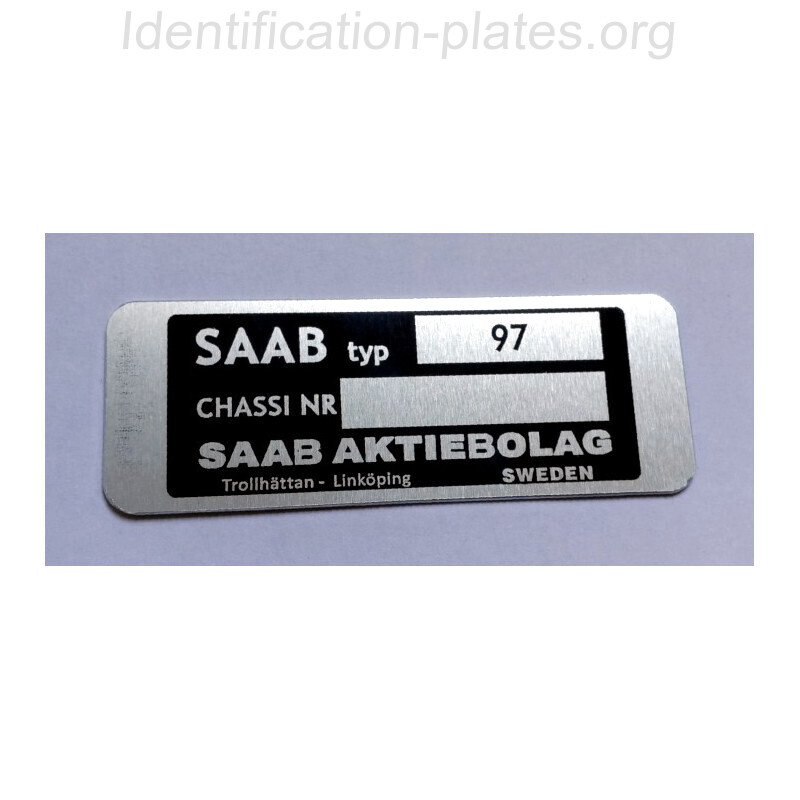 Saab id plate