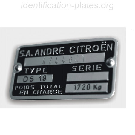Citroen Id plate