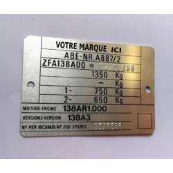 Plaque constructeur FIAT AUTO S.P.A