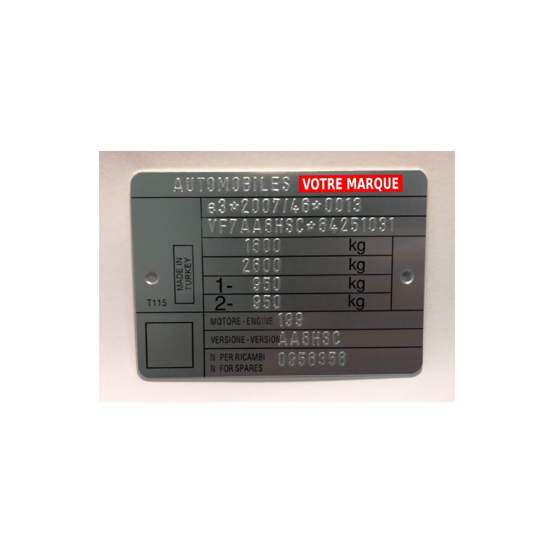 Plaque constructeur Citroen