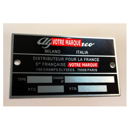 Plaque constructeur Alfa Romeo