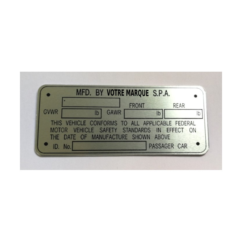 Plaque constructeur Alfa Romeo SPA