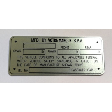 Alfa Romeo SPA body plate