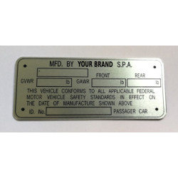 Alfa Romeo SPA vin plate