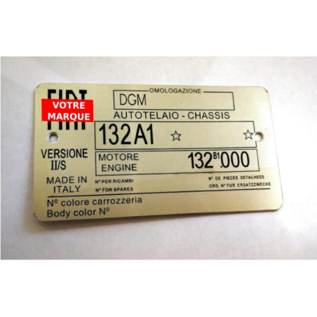 Plaque constructeur Fiat