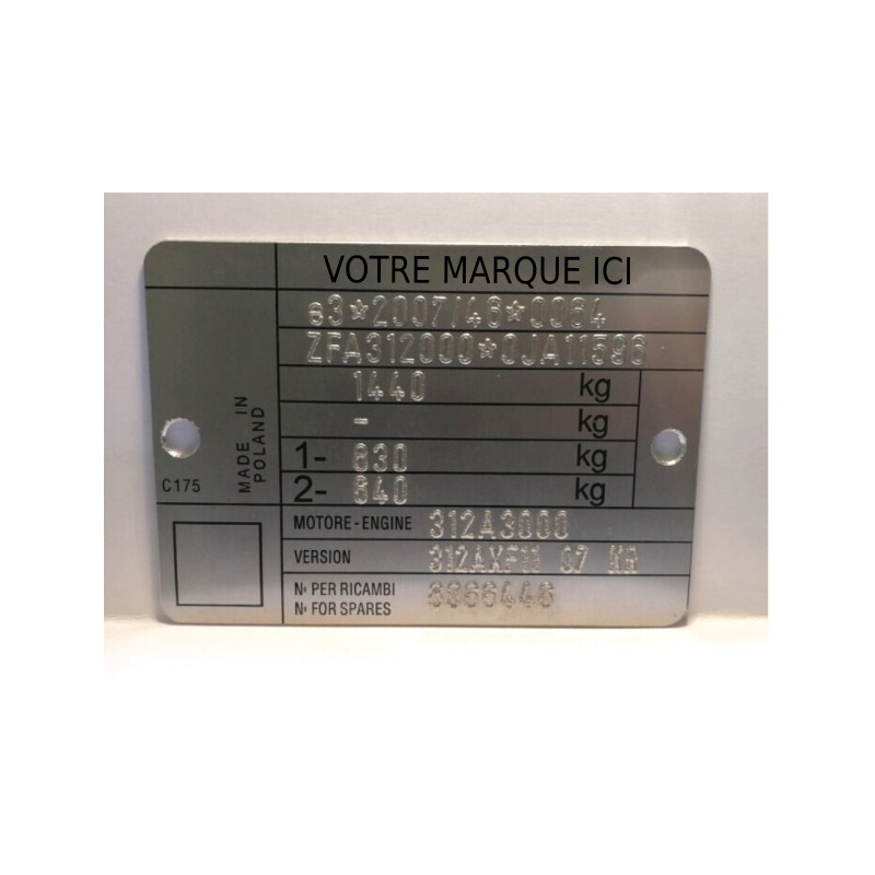 Plaque constructeur FCA