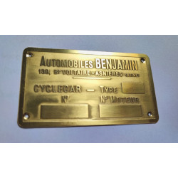 Benjamin vin plate - Benjamin body tag