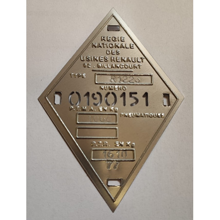 Plaque constructeur Renault