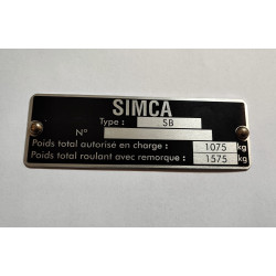 Simca body tag, Simca vin plate