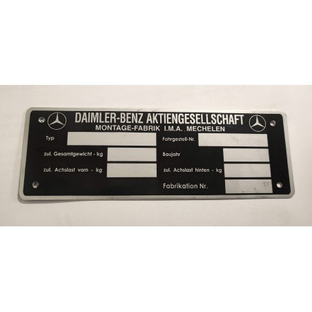 Mercedes Daimler Benz Id plate - Mercedes Daimler Benz vin tag