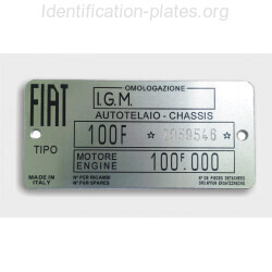 Fiat Id plate