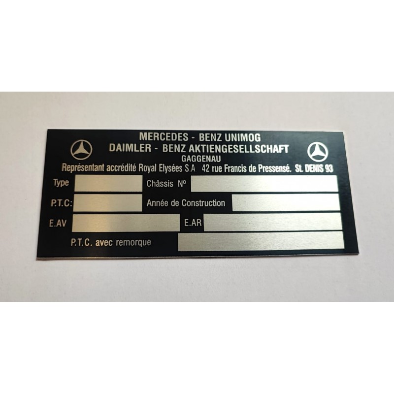 Plaque constructeur Mercedes