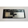 Plaque constructeur Mercedes