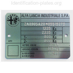 Plaque constructeur Alpha Romeo - Lancia