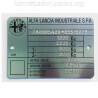 Plaque constructeur Alpha Romeo - Lancia